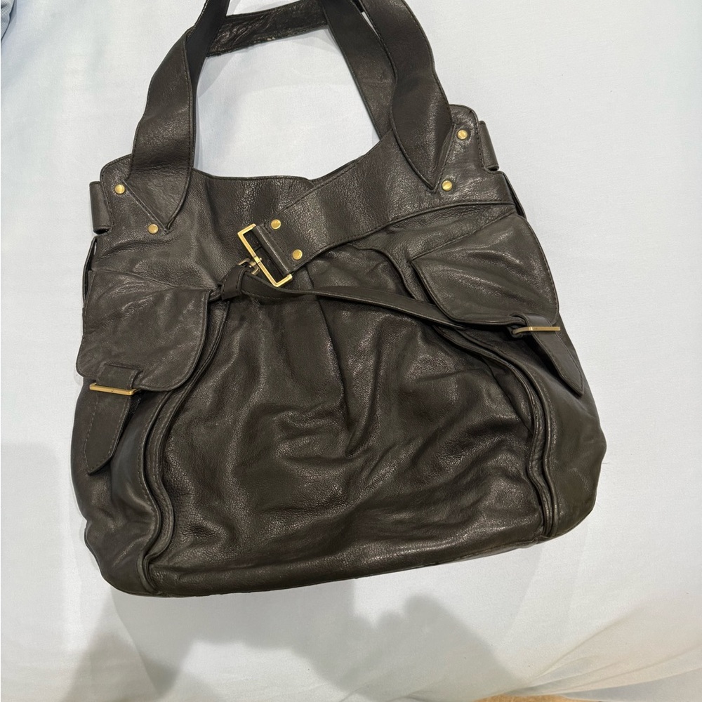 Elegant Black Leather Kooba Tote Bag